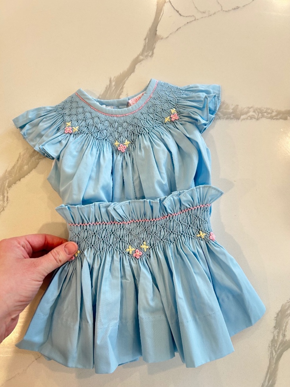 Smocked two piece skirt set 12 months
